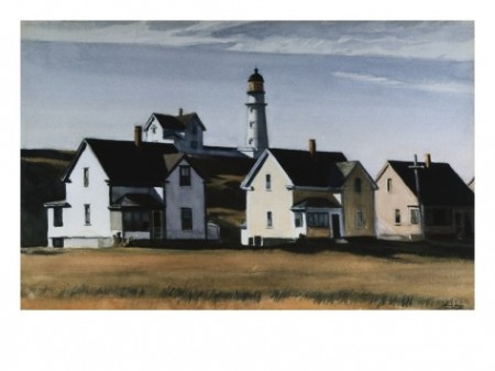 Edward Hopper - Faróis - Pintura  Lighthouse-hill-cape-elizabeth-maine-450x337