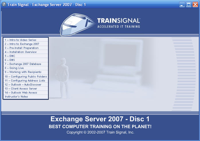 شرح فيديو لكل ماتود معرفته عن Exchange Server 2007 من العملاقة Train Signal - رفع خاص 67353