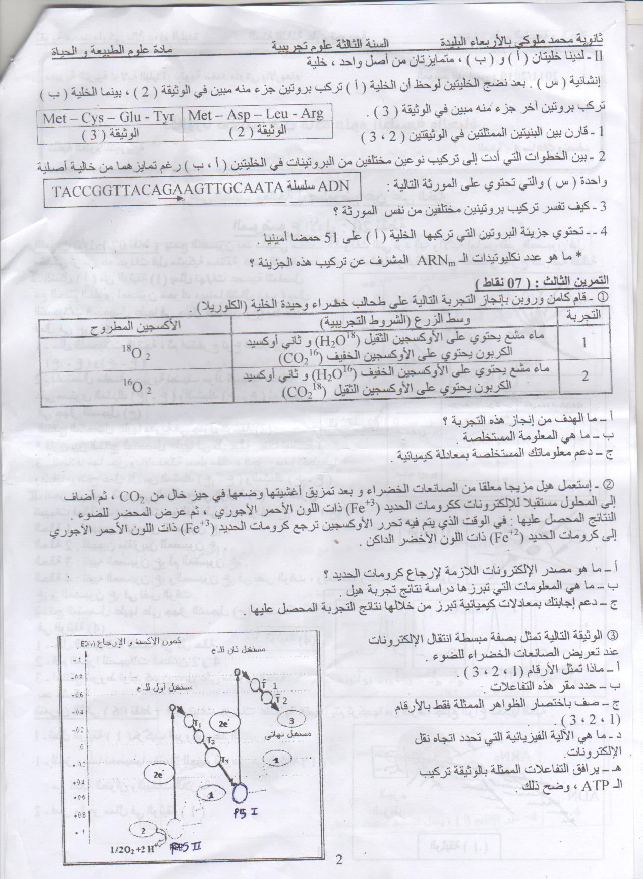 حصريا على منتديات سراج الأقصى الأنيس البكالوريا التجريبي في جميع المواد لثانوية محمد ملوكي بالبليدة 13069384942