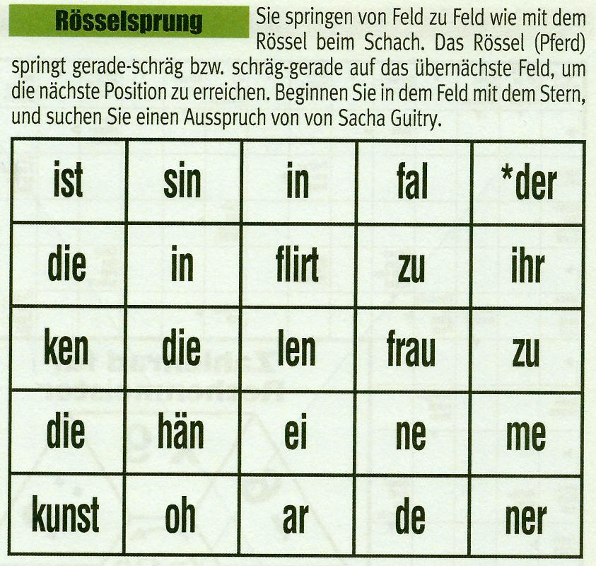 Daddy 512:Rösselsprung>>>GEL.FÜR MILKA x 5 Punkte 15225915vr