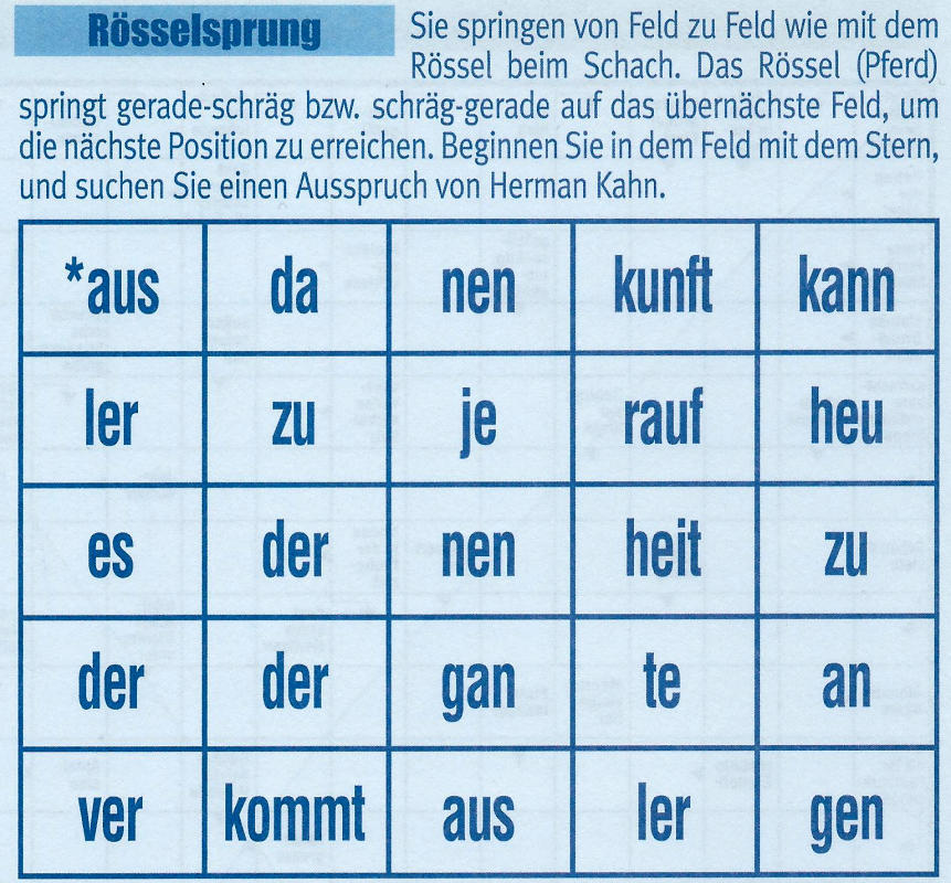 Daddy 559:Rösselsprung>>>GEL.VON WERNER x 5 Punkte 15300108gv