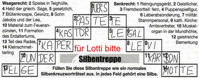 Daddy 1278:Silbentreppe>>>GEL.FÜR LOTTI x 5 Punkte 16821070db