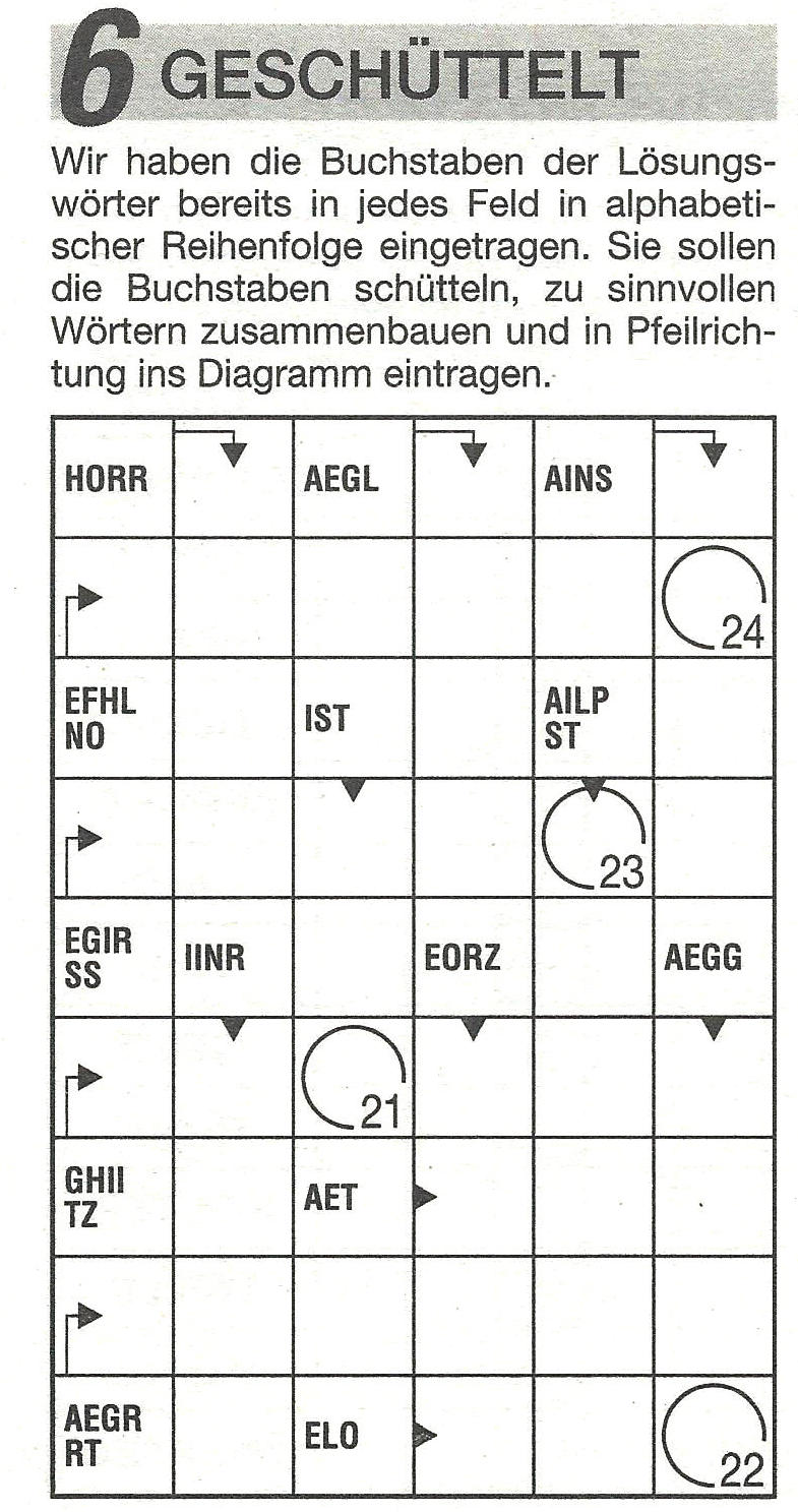 Daddy 0316:Schüttelrätsel>>>GEL.VON WERNER x 4 Punkte 21124442zg