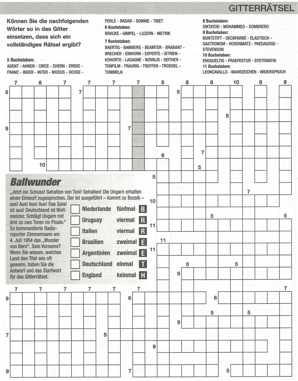 Daddy 0443:Gitterrätsel Wörter einsetzen>>>GEL.FÜR MILKA x 10 Punkte 21300937zk