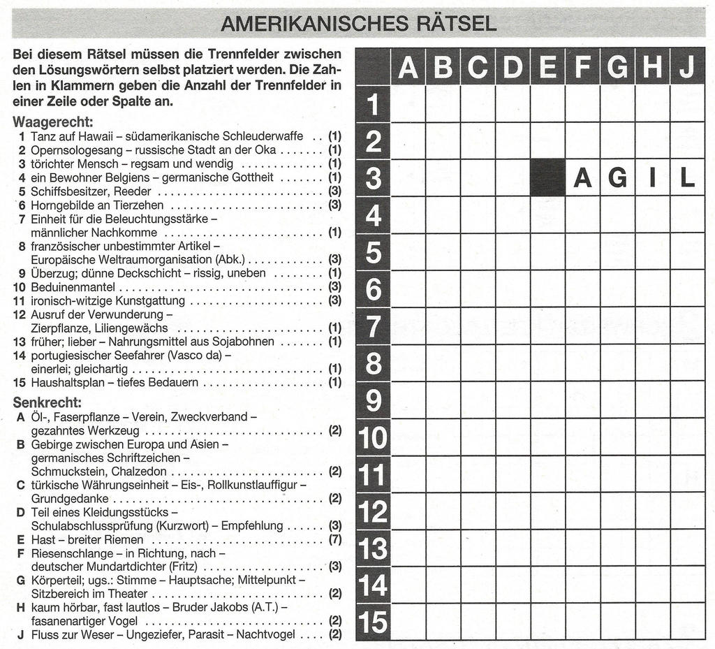 Daddy 1587:Amerikanisches Kreuzworträtsel>>>GEL.FÜR LOTTI x 10 Punkte 23330233xj