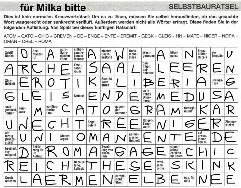 Daddy 1631:Selfmaderätsel>>>GEL.FÜR MILKA 10 Punkte 23446917qq