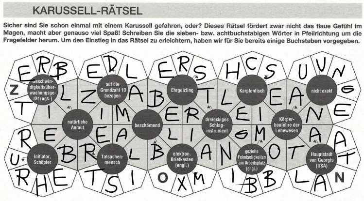 Daddy 1646:Karussel-Rätsel>>>GEL.VON WERNER x 5 Punkte 23561059kp