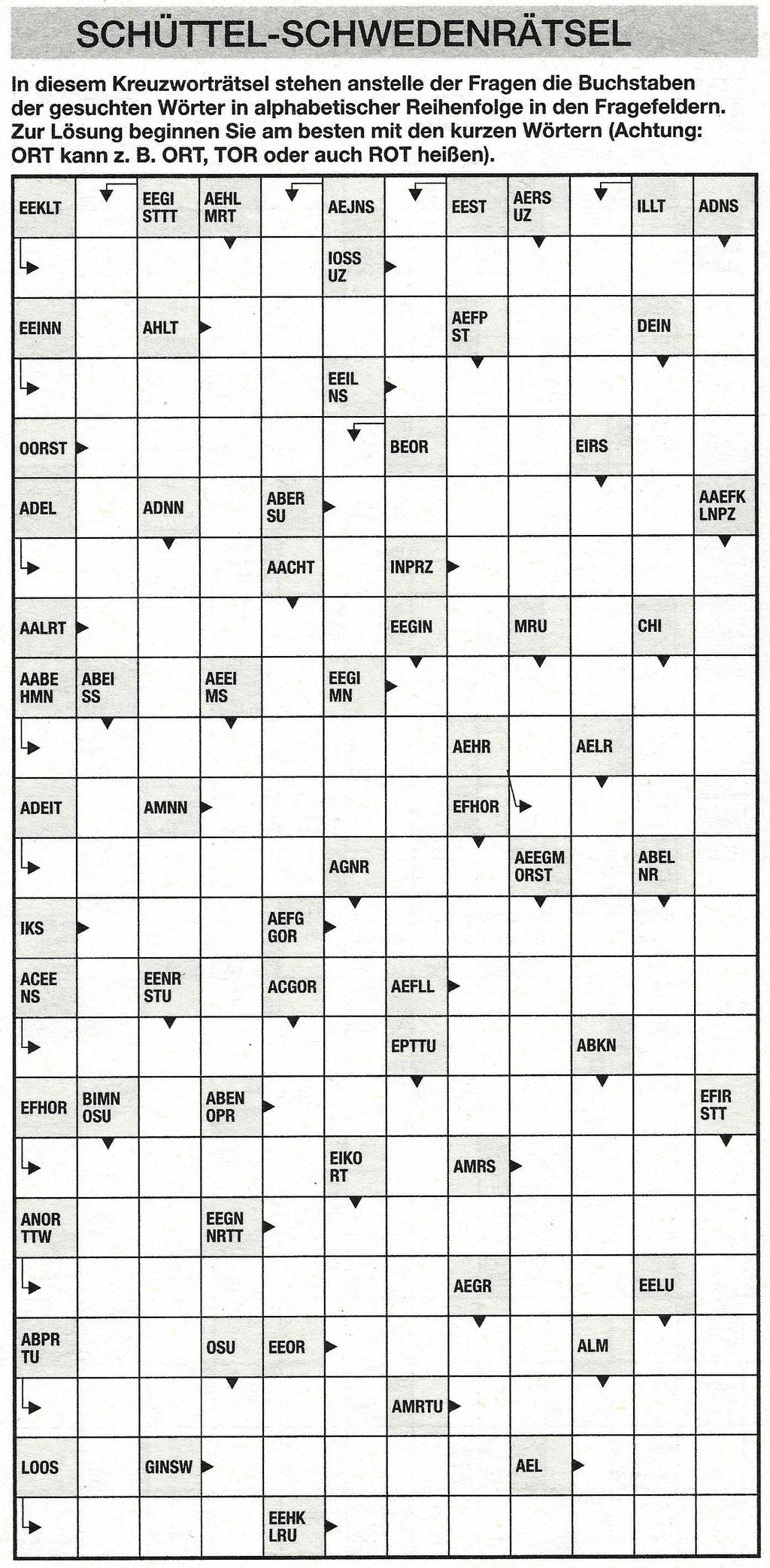 Daddy 0136:Schüttelkreuzwort>>>GEL.VON WERNER x 10 Punkte 24319031wi