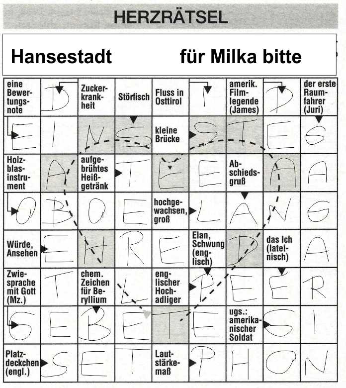 Daddy 0124:Herzrätsel>>>GEL.FÜR MILKA x 5 Punkte 24324126zu