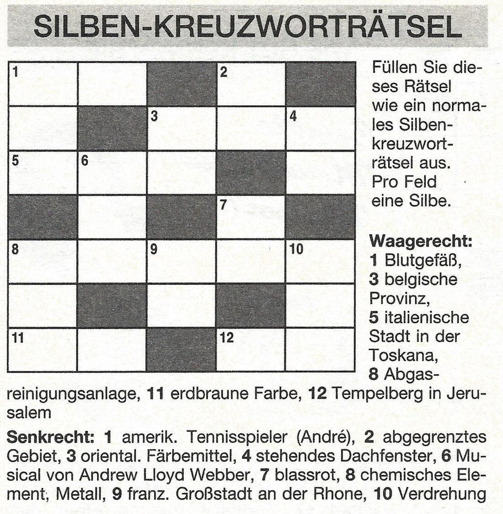 Daddy 0623:Silben-Kreuzworträtsel >>>GEL.VON WERNER 27377629rj