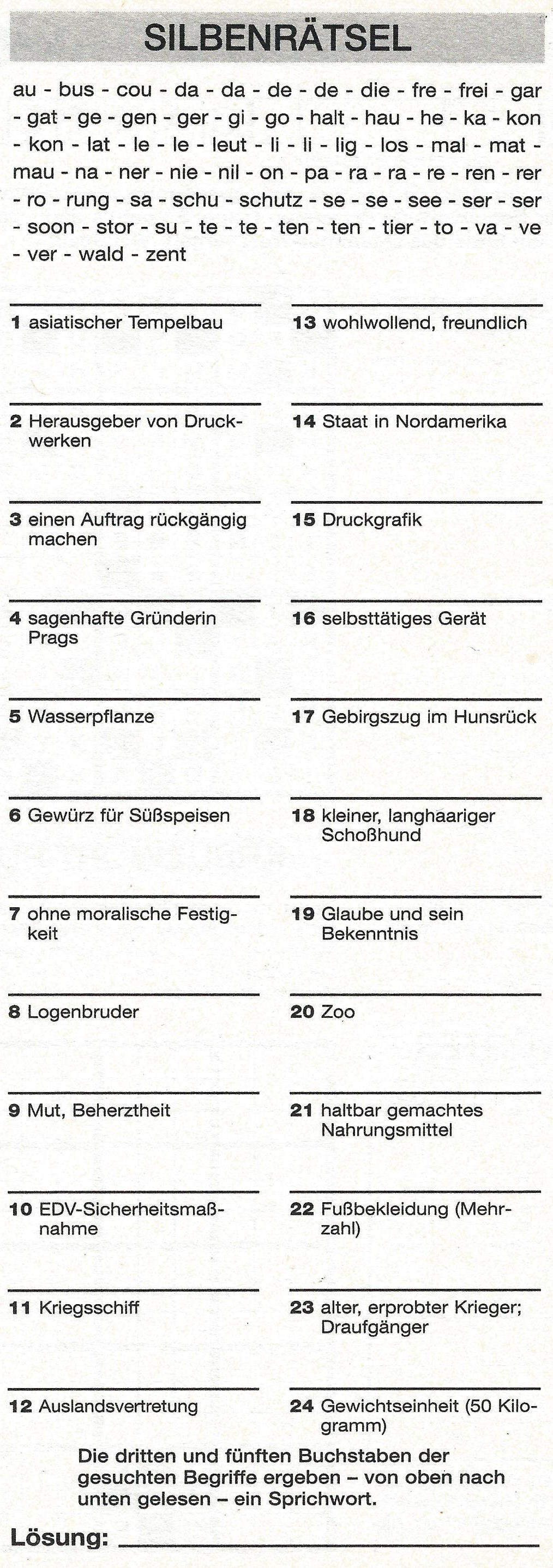 Daddy 0118:Silbenrätsel >>>GEL.VON WERNER 28310309mz