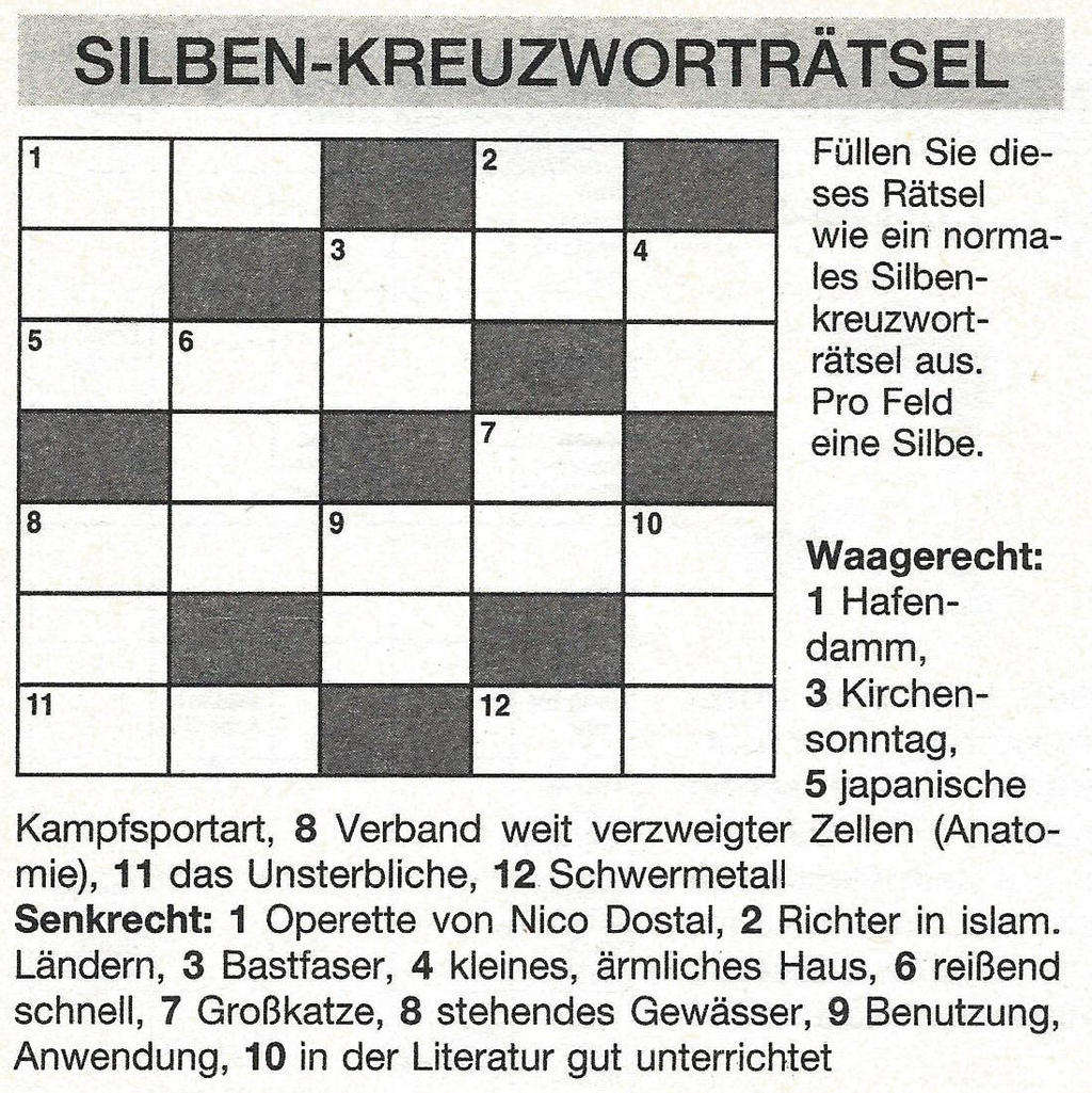 Daddy 0213:Silben-Kreuzworträtsel >>>GEL.VON WERNER 28833999wd