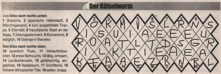 Milka 0100: Rätselwurm>>>GELÖST VON WERNER 31673813sr