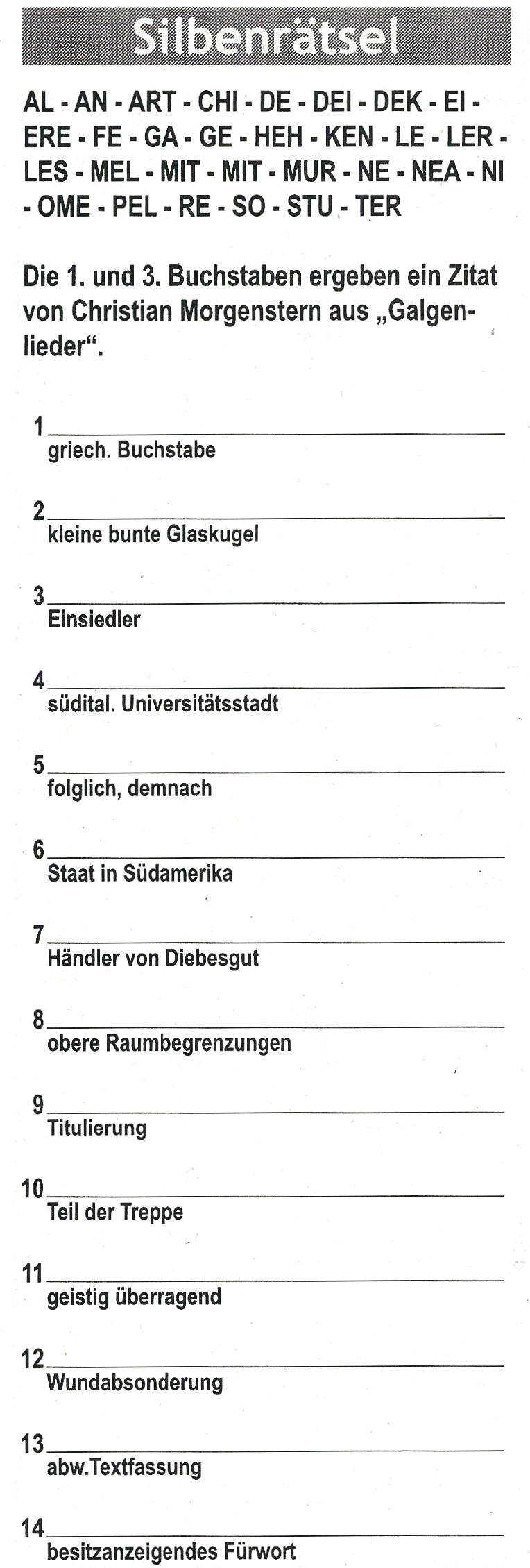 Daddy 0113:Silbenrätsel >>>GEL.VON WERNER 31802964te