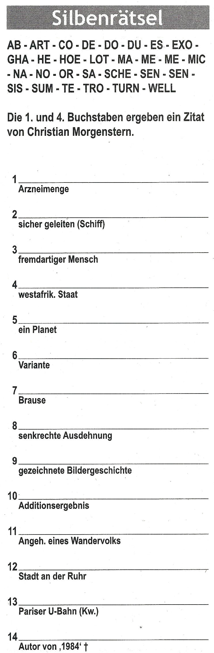 Daddy 0151:Silbenrätsel >>>GEL.VON WERNER 32147268ex