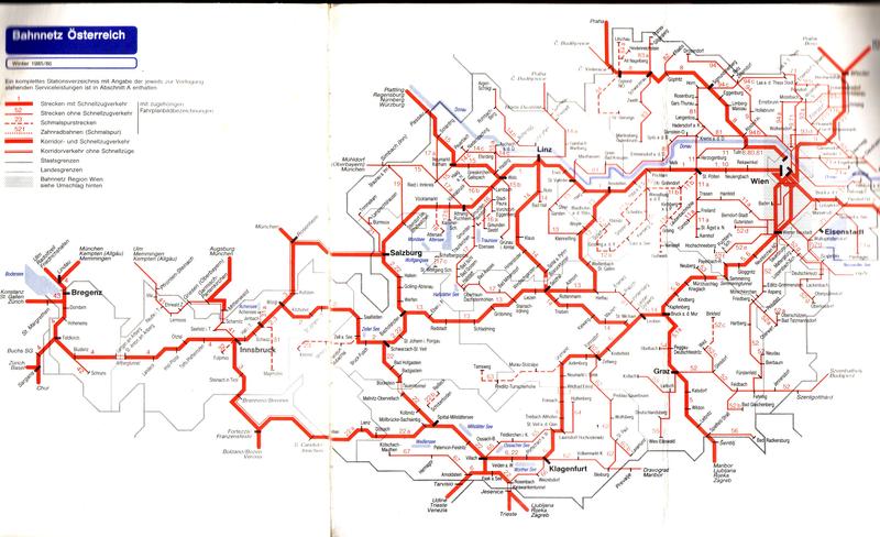 ÖBB Streckennetz 1985-1986 9999223rbg