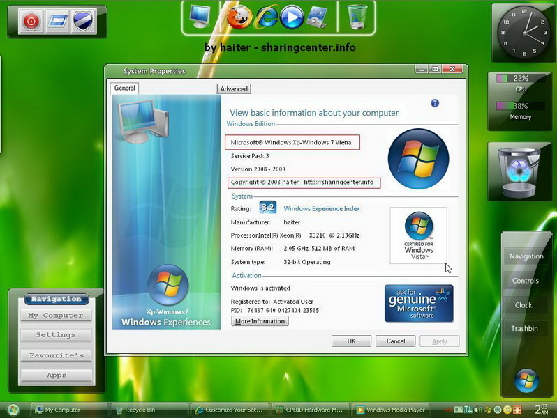 Windows SP3 Xp-Windows 7 Viena Edition NEW, Many mirrors Properties_resize