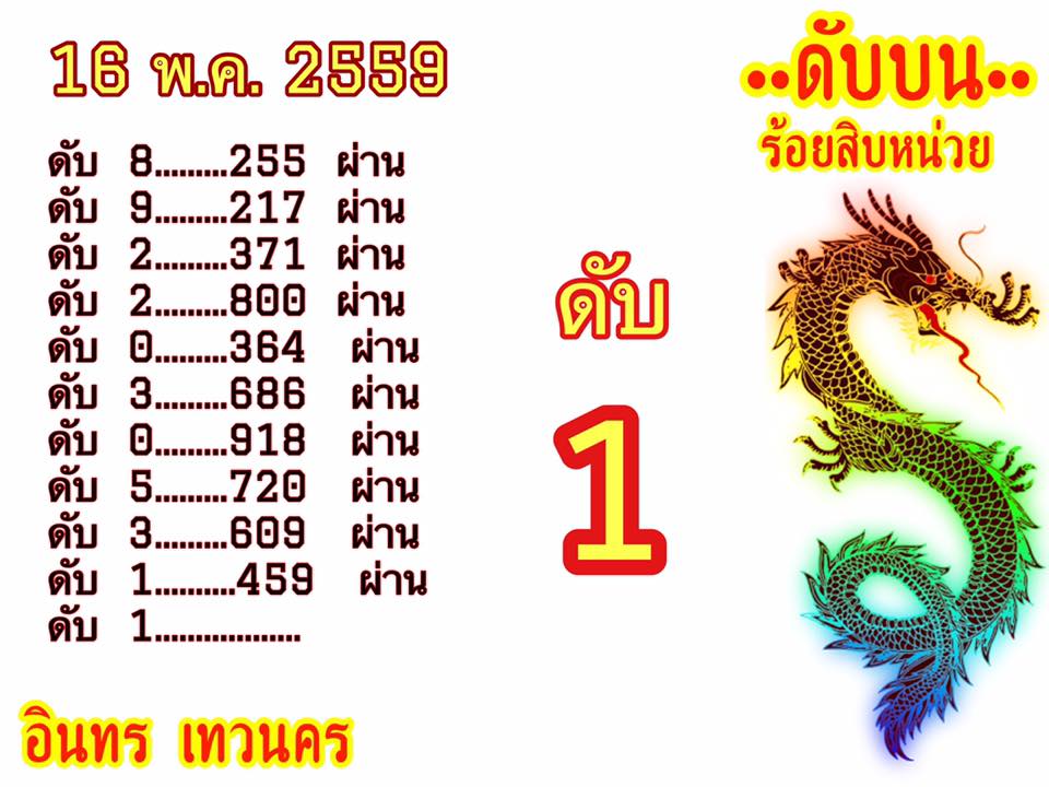 16/5/2016 Thai Lottery Tips - Page 18 13124507_261372740879320_8556728783551323745_n