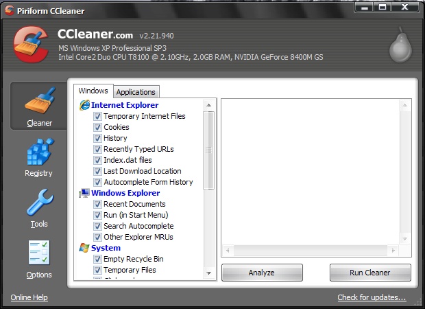 โปรแกรมกำจัดไฟล์ขยะ ccleaner v2.21.940 กำจัดเกลี้ยง 741_cats