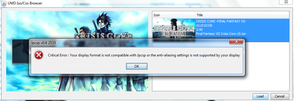 เล่น PSP บน PC ทำตามคู่มือแล้ว ยังเล่นไม่ได้ Error