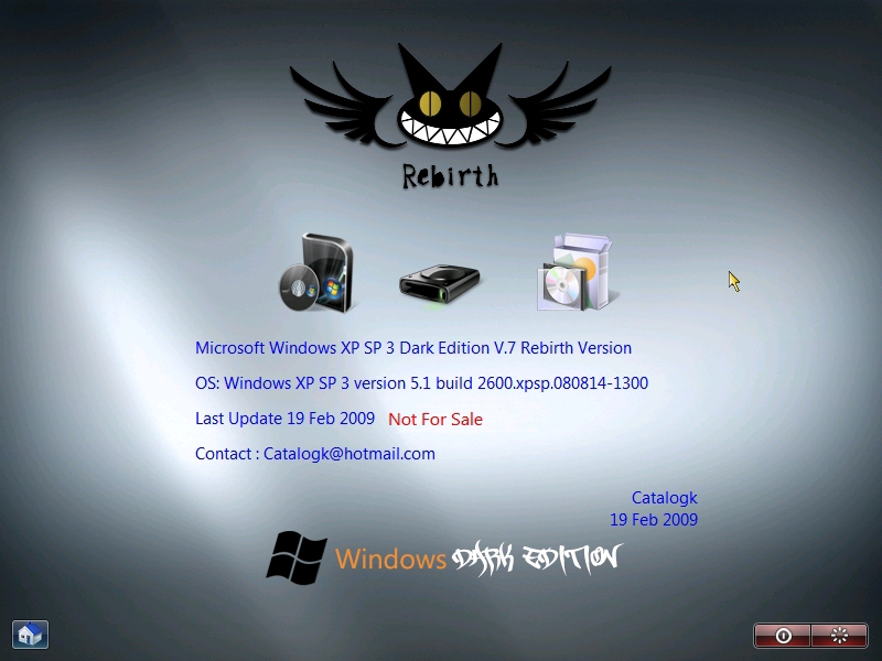 Windows XP SP3 Dark Edition V.7 Rebirth Refix Version 9e01c