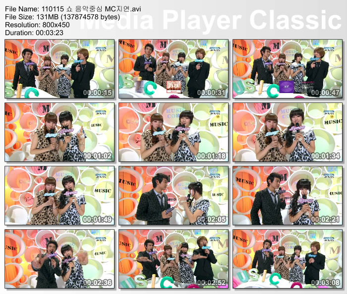 [Clip] 110115 MBC Music Core - MC Jiyeon Cut, AVI | 131 MB | 800 x 450 | MF 78wss