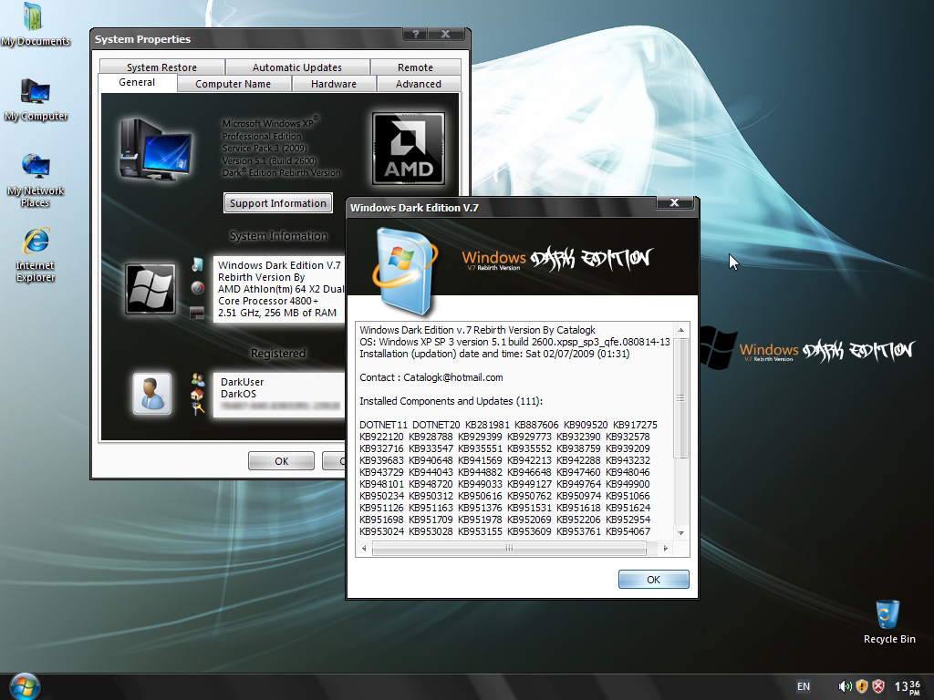 Windows XP SP3 Dark Edition V.7 Rebirth Refix Version Ztm07