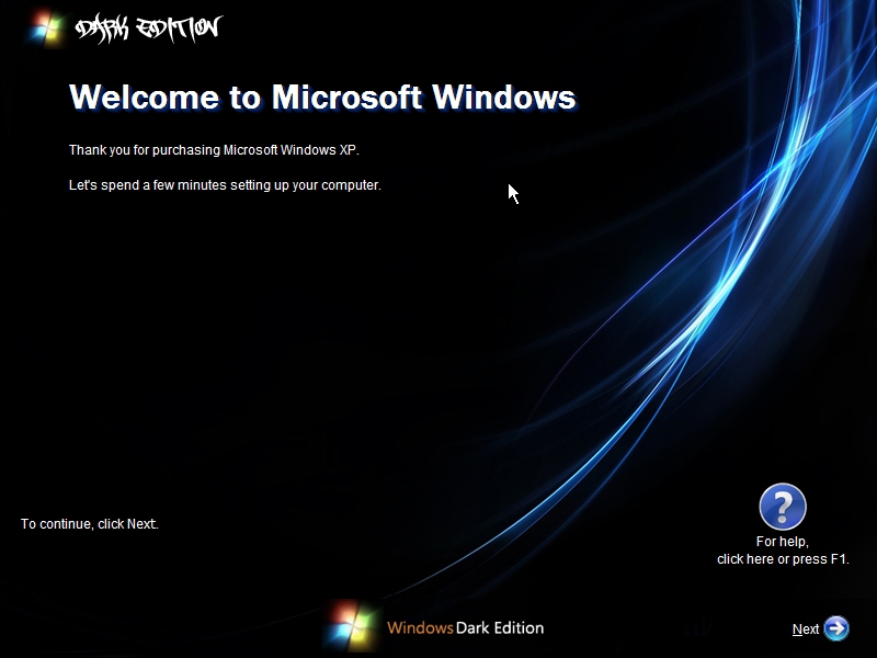 Windows XP SP3 Dark Edition V.7 Rebirth Refix Version U2103