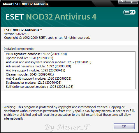 ESET NOD32 Antivirus 4.0.424  โปรแกรมป้องกันไวรัสยอดนิยม 643copy