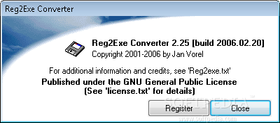 تحويل مفتاح الرجيستري الى ملف تنفيذي Reg2exe_1