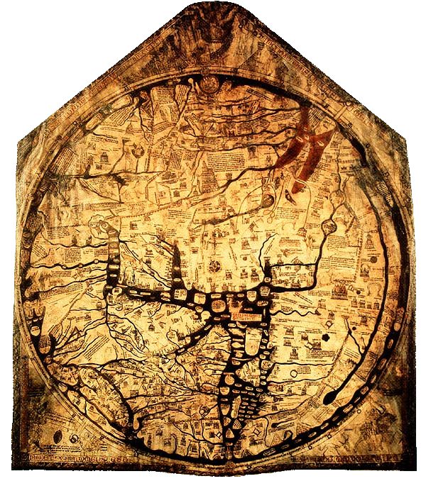 Die Kosmologie des Mittelalters Hereford_Mappa_Mundi_1300