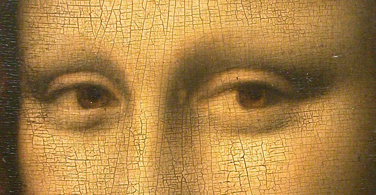 TABLEAU : LA JOCONDE DE LEONARD DE VINCI Mona_Lisa_detail_eyes