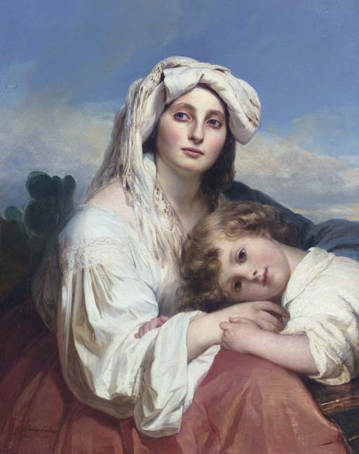 الرسام الألماني العالمي فرانس ويتنير Franz_Xaver_Winterhalter_-_Italienerin_mit_Kind