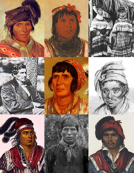 سيمينول هي قبيلبة هندية كات تعيش في فلوريدا، Seminole-portraits