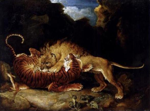 Sơ lược về trường phái hội họa James_Ward_Lion_and_Tiger_Fighting_1797
