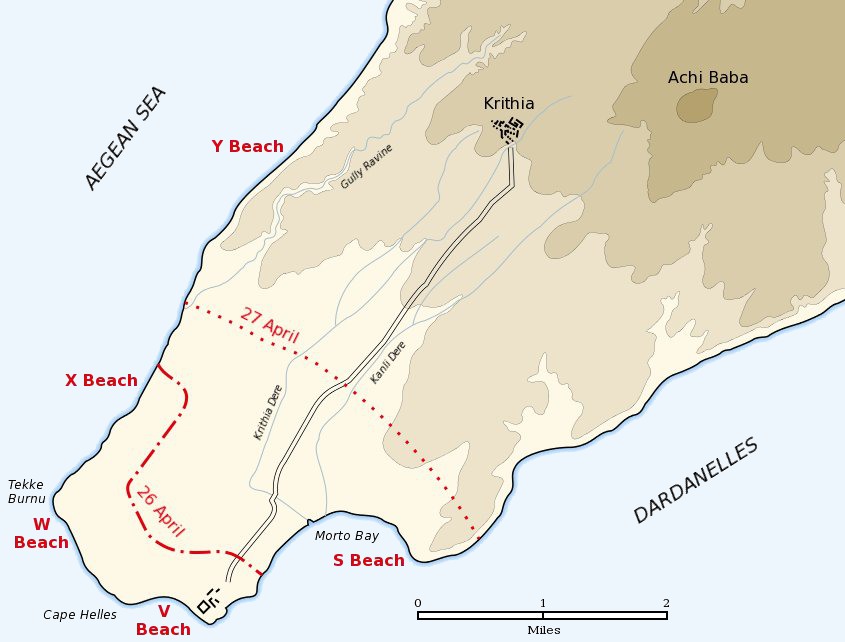 Batalla de Gallípoli Cape_Helles_landing_map