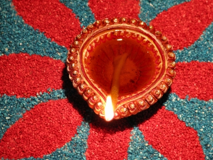 Festival of Lights - DIPAWALI Oil_lamp_on_rangoli