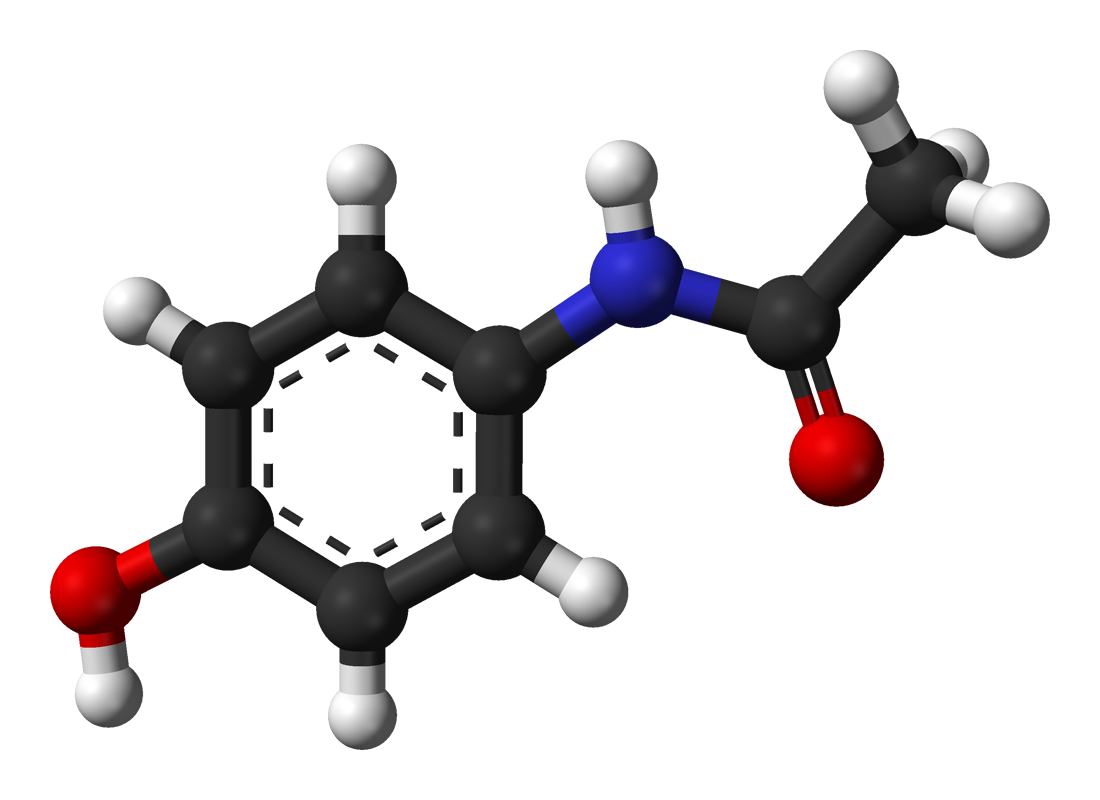 الباراسيتامول Paracetamol Paracetamol-from-xtal-3D-balls