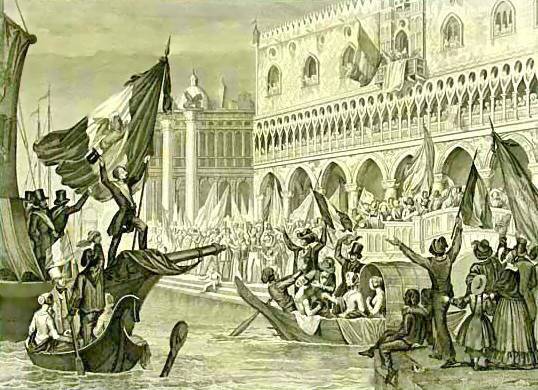 Risorgimento Sanesi_-_La_proclamazione_della_Repubblica_di_San_Marco%2C_Marzo_1848_-_litografia_-_ca._1850