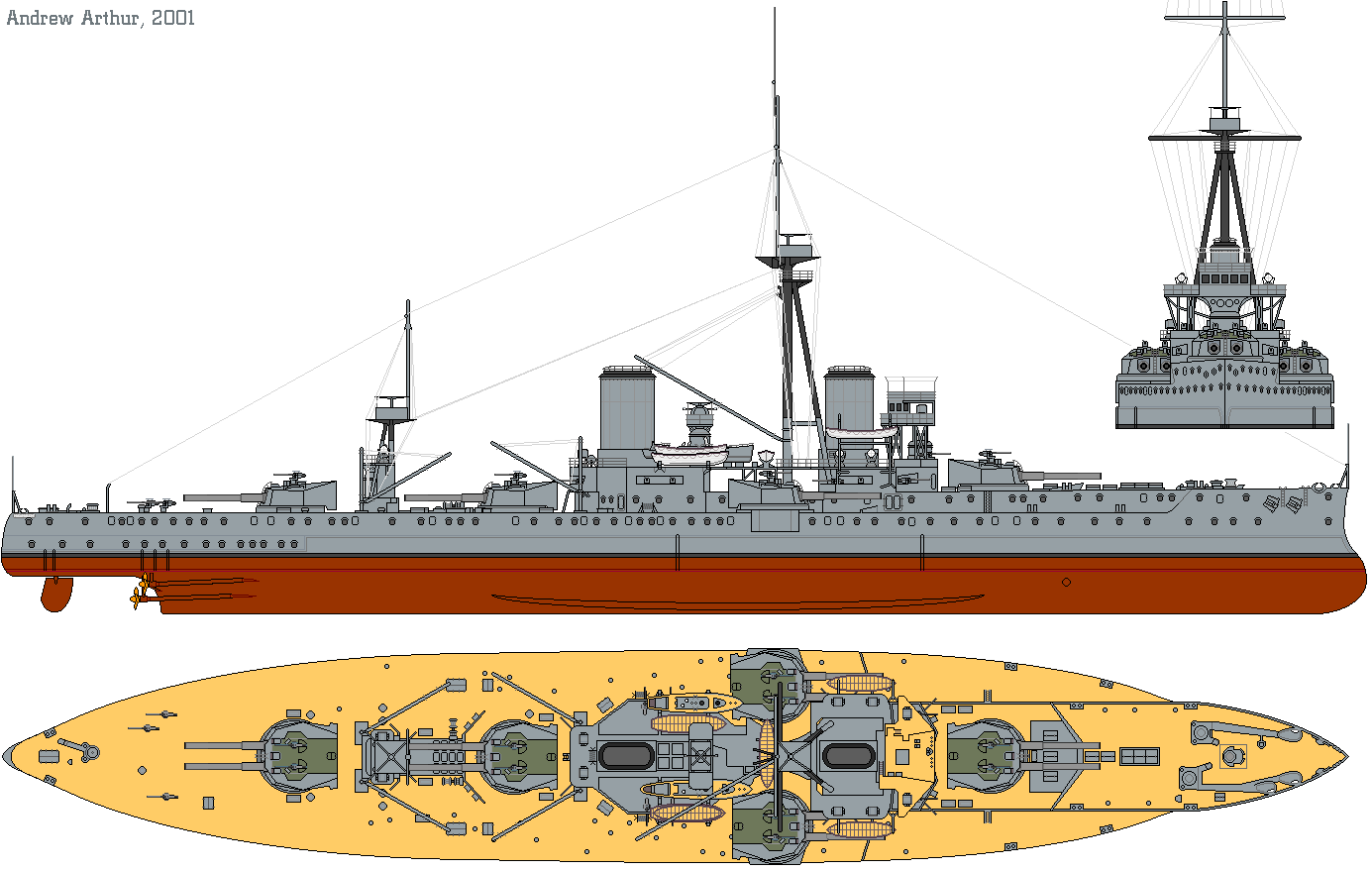 Trouvailles du WE HMS_Dreadnought_(1911)_profile_drawing