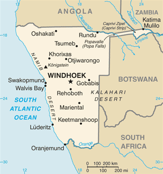 Afrika Namibia_map