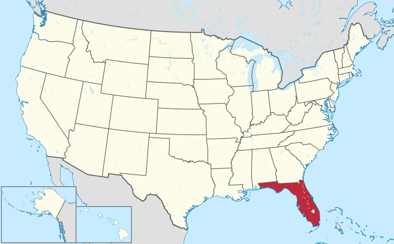 Florida  - Book Around The States 800px-Florida_in_United_States.svg