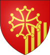 Elementos heráldicos y vexilológicos con huella española 100px-Blason_r%C3%A9gion_fr_Languedoc-Roussillon.svg