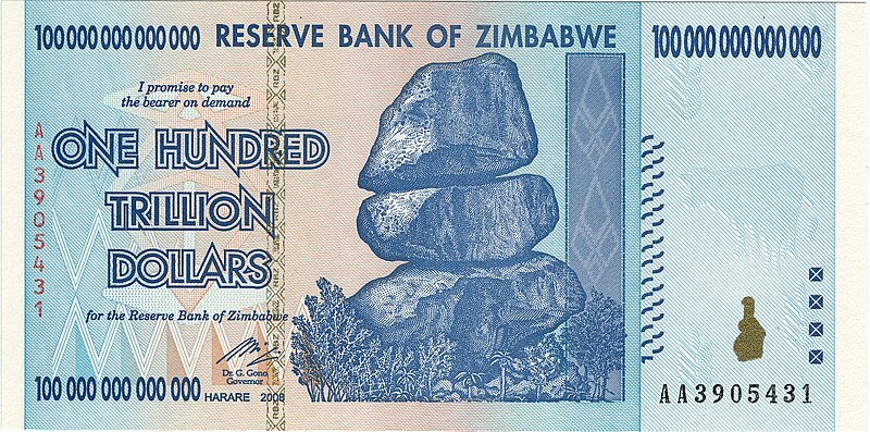  Ma se c'è crisi non potrebbero stampare più soldi?  800px-Zimbabwe_%24100_trillion_2009_Obverse