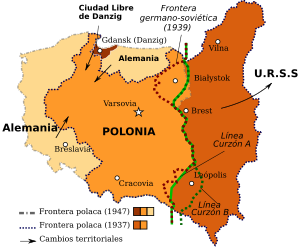 Alemania - Legisladores rusos planean exigir a Alemania 3 billones de euros en reparaciones de guerra  300px-FronterasDePolonia19201947.svg