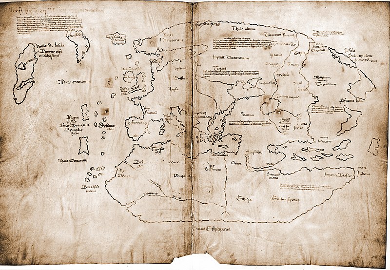 ¿Quién fue el primer europeo en descubrir América?  800px-Vinland_Map_HiRes