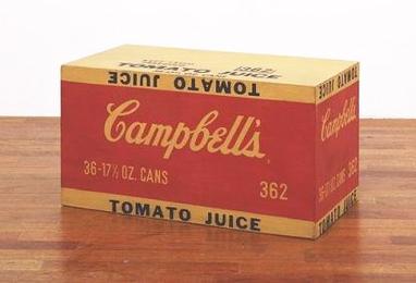 Pop Art Campbell%27s_Tomato_Juice_Box._1964._Synthetic_polymer_paint_and_silkscreen_ink_on_wood