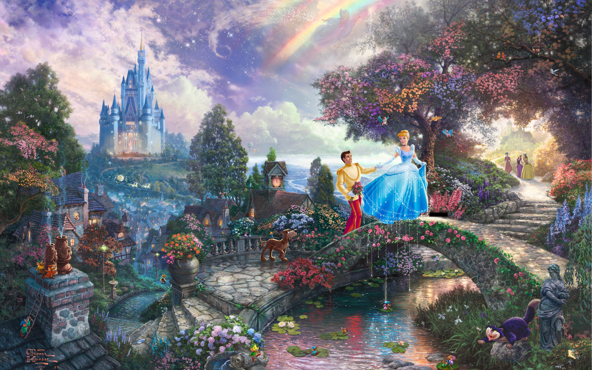 Thomas Kinkade e i suoi Quadri Disney Cinderella-wishes-upon-a-dream