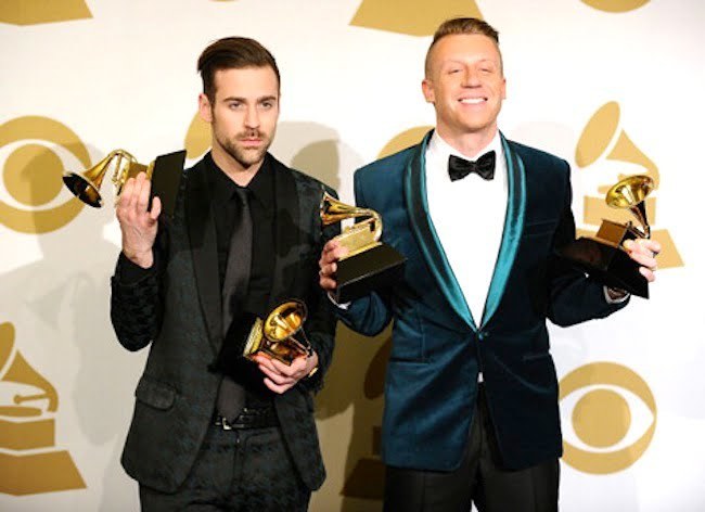 Macklemore & Ryan Lewis, Daft Punk Big Winners At Grammys 2014 Macklemore-And-Ryan-Lewis-Grammy