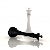 Jouer aux échecs 8032271-king-defeats-king-in-chess-game--3d-image